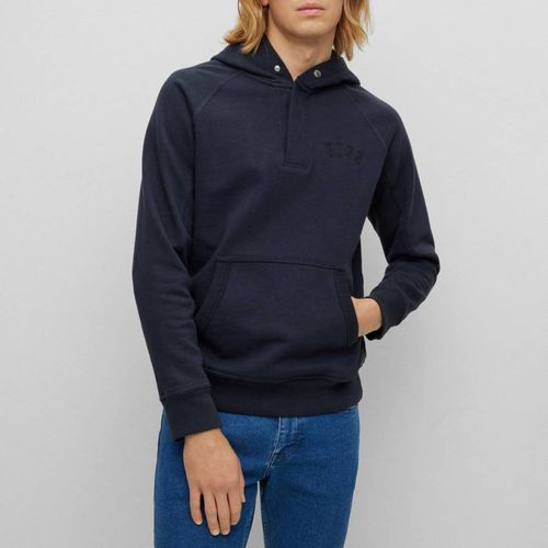 Dark Blue Wecollege Cotton Hoodie - BOSS - Modalova