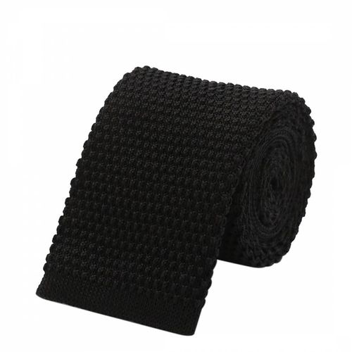 Black Knitted Cotton Tie - BOSS - Modalova