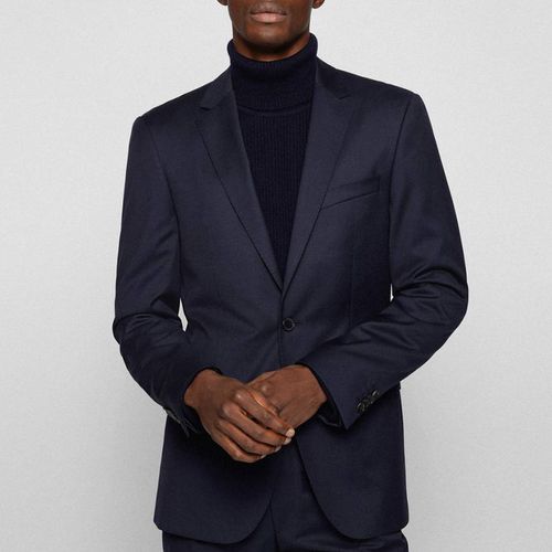 Dark Blue Ryan Wool Suit Jacket - BOSS - Modalova