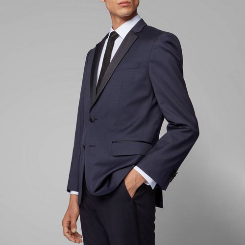 Dark Blue Hence Wool Suit Jacket - BOSS - Modalova