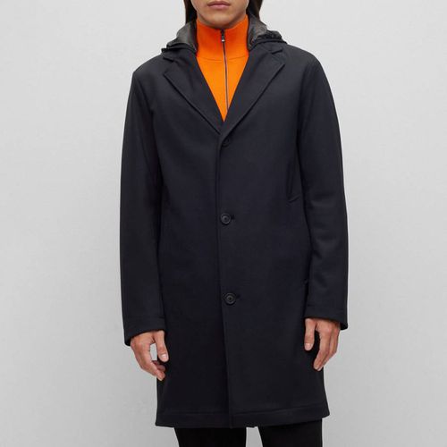 Black Cam Hooded Coat - BOSS - Modalova