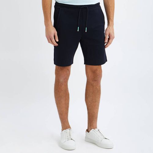 Navy Headlo Stretch Cotton Shorts - BOSS - Modalova