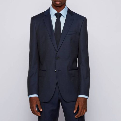 Dark Blue Huge Wool Suit Jacket - BOSS - Modalova