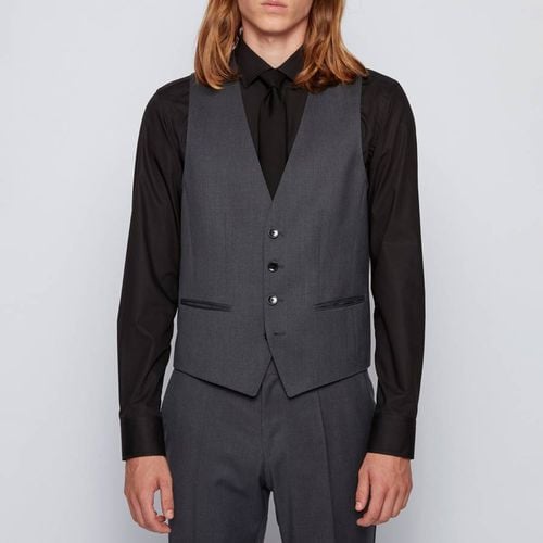 Dark Grey Wilson Wool Waistcoat - BOSS - Modalova