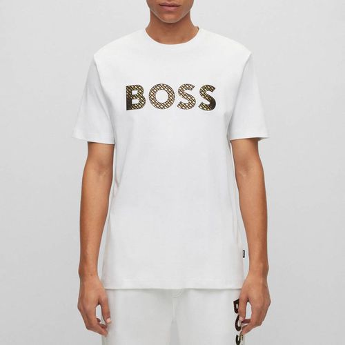 White Tiburt Cotton T-Shirt - BOSS - Modalova