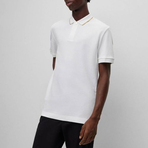 White Parlay Cotton Polo Shirt - BOSS - Modalova
