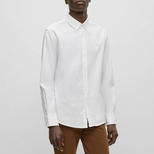 White Mabsoot Stretch Cotton Shirt - BOSS - Modalova