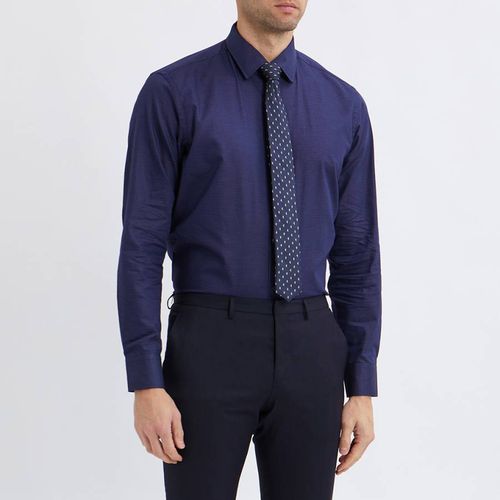 Navy Joe Stretch Cotton Shirt - BOSS - Modalova