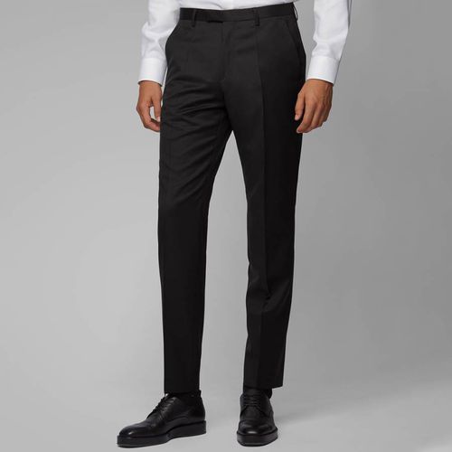 Black Lenon Wool Suit Trousers - BOSS - Modalova