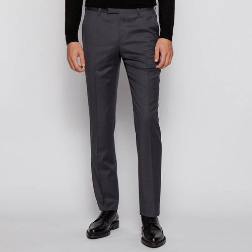 Dark Grey Lenon Wool Suit Trousers - BOSS - Modalova