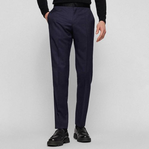 Dark Blue Gilan Wool Suit Trousers - BOSS - Modalova