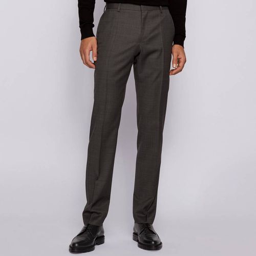 Charcoal Genius Wool Suit Trousers - BOSS - Modalova