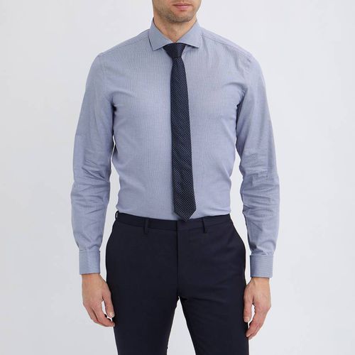 Dark Blue Hank Stretch Cotton Shirt - BOSS - Modalova