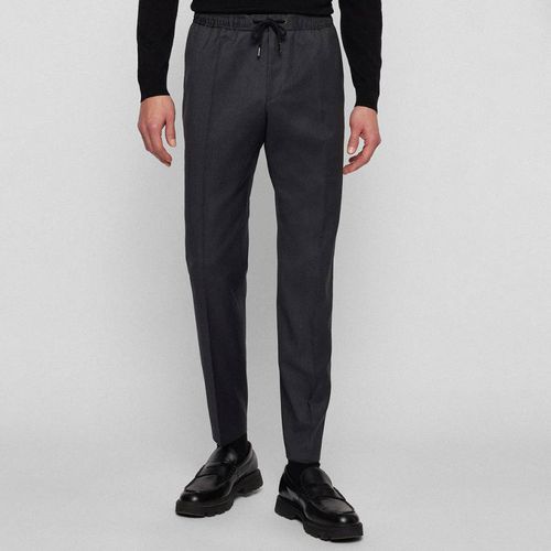 Dark Grey Banks Wool Trousers - BOSS - Modalova