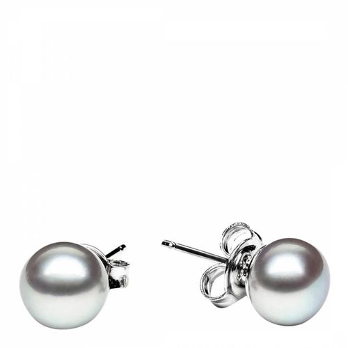 Silver Freshwater Pearl Stud Earrings - Mia Bellucci - Modalova