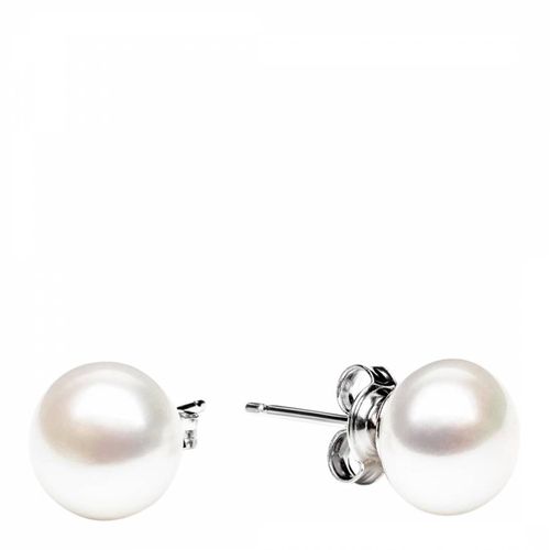 Silver Freshwater Pearl Stud Earrings - Mia Bellucci - Modalova
