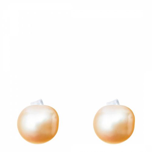 Peach/Silver Freshwater Pearl Earrings - Mia Bellucci - Modalova