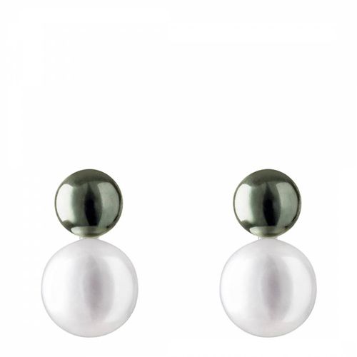 White Sterling Silver White & Freshwater Pearl Earrings - Mia Bellucci - Modalova