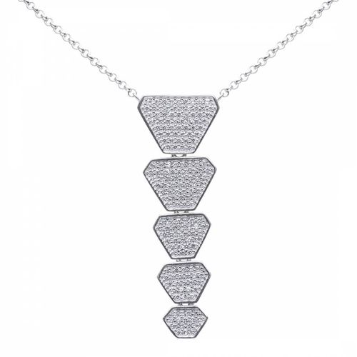 Silver Diamond Pendant Necklace - Mia Bellucci - Modalova