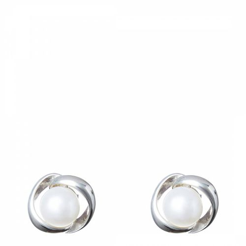 And Silver Freshwater Pearl Stud Earrings - Mia Bellucci - Modalova
