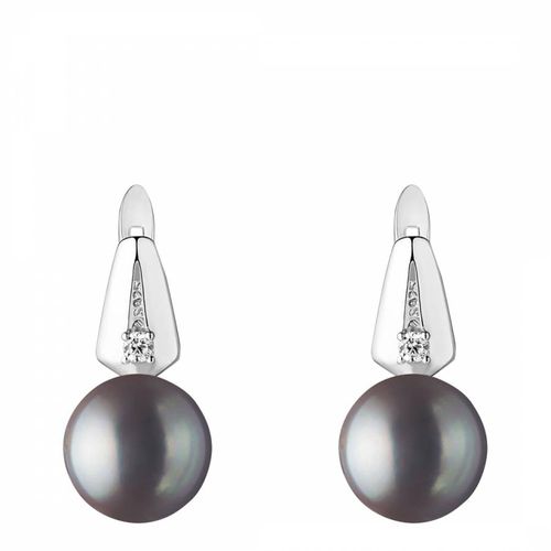 Grey Sterling Silver Freshwater Pearl Earrings - Mia Bellucci - Modalova
