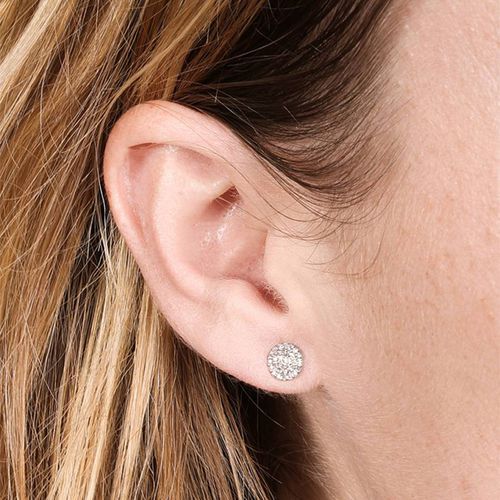 Round Sparkling Diamond Earrings - MUSE - Modalova