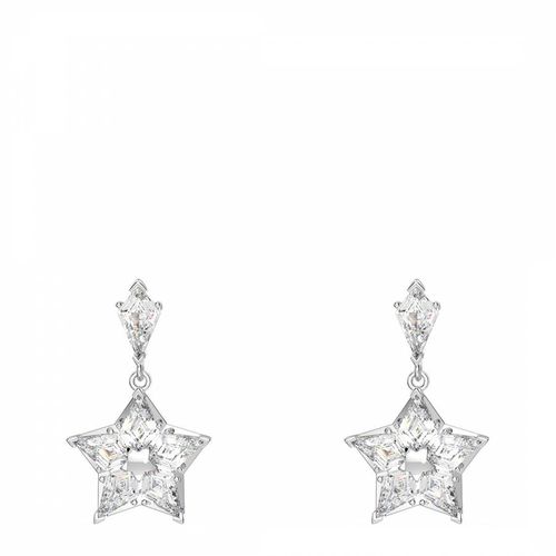 White Stella Star Pierced Earrings - SWAROVSKI - Modalova