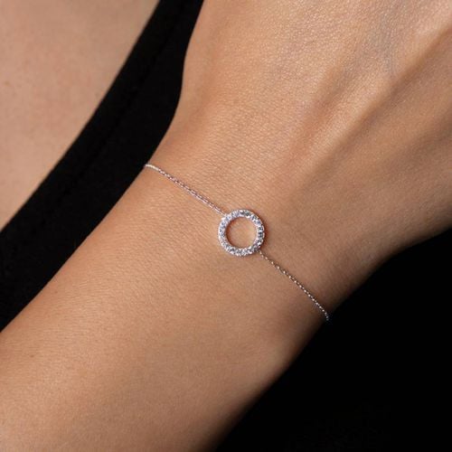 Silver Circle Bracelet - Elika - Modalova