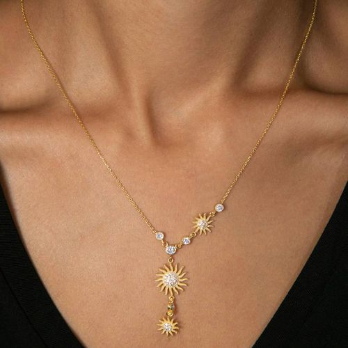 Golden Sun Necklace - Elika - Modalova