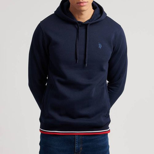 Navy Tipped Cotton Blend Hoodie - U.S. Polo Assn. - Modalova