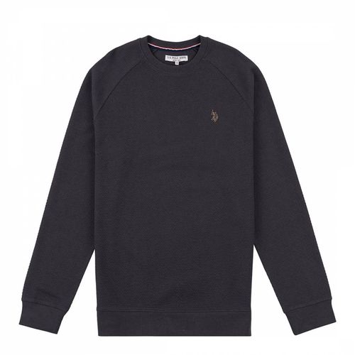 Charcoal Textured Raglan Cotton Jumper - U.S. Polo Assn. - Modalova