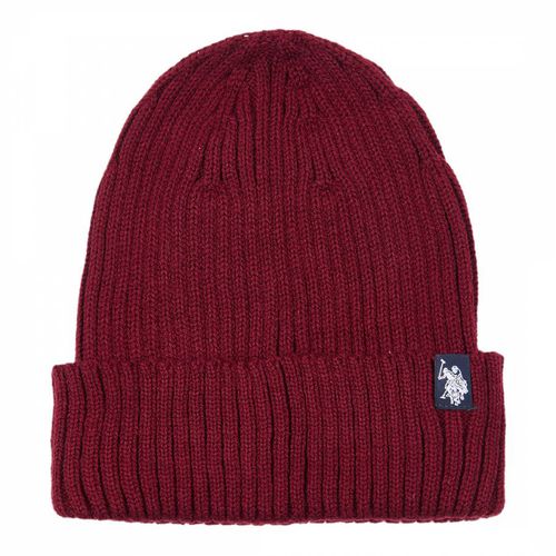 Burgundy Chunky Ribbed Beanie - U.S. Polo Assn. - Modalova