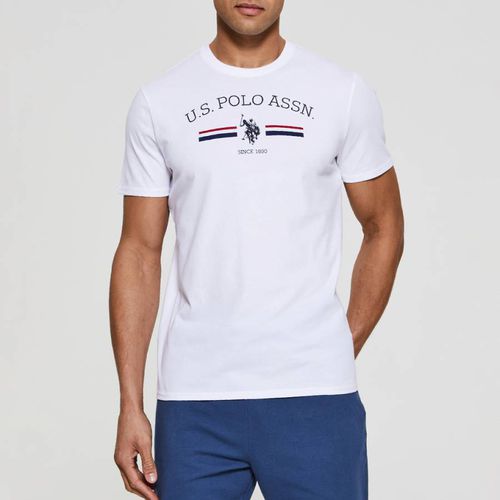 White Stripe Rider Cotton T-Shirt - U.S. Polo Assn. - Modalova