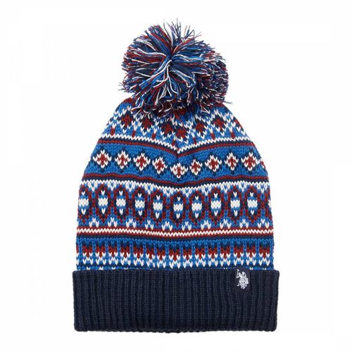 Navy Printed Cotton Beanie - U.S. Polo Assn. - Modalova