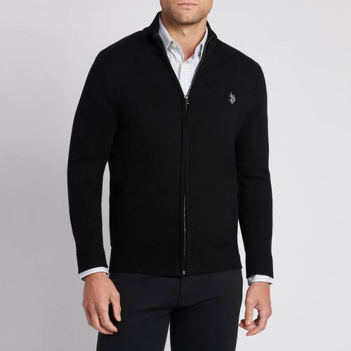 Black Full Zip Cotton Jacket - U.S. Polo Assn. - Modalova