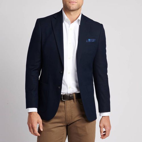 Navy Hopsack Single Breasted Blazer - U.S. Polo Assn. - Modalova