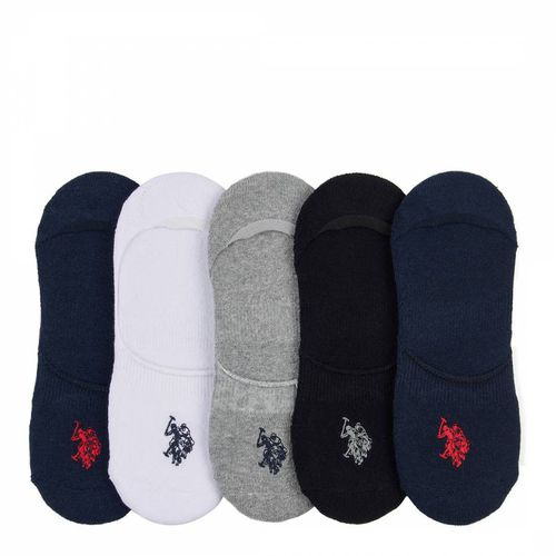 Multi 5 Pack Cotton Blend Invisible Socks - U.S. Polo Assn. - Modalova