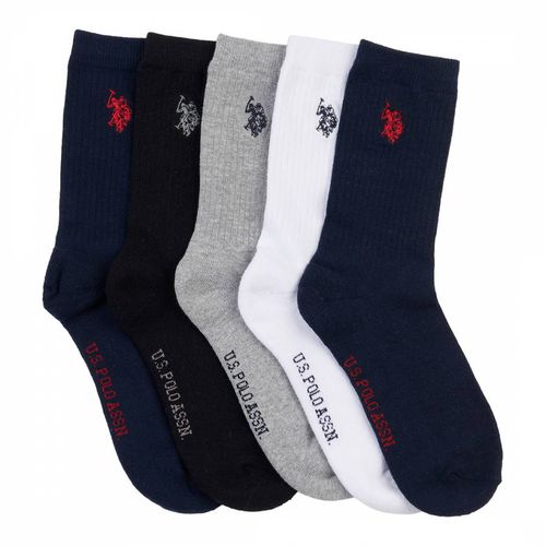 Multi 5 Pack Cotton Blend Sport Socks - U.S. Polo Assn. - Modalova