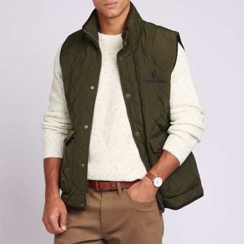 Khaki Quilted Gilet - U.S. Polo Assn. - Modalova