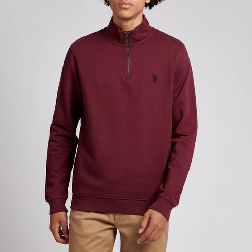Dark Red Half Zip Cotton Sweatshirt - U.S. Polo Assn. - Modalova