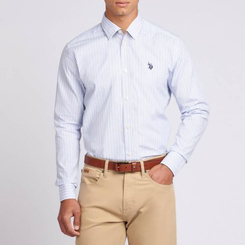 Blue Striped Cotton Shirt - U.S. Polo Assn. - Modalova