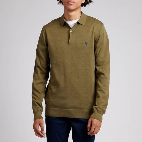 Green Long Sleeve Cotton Polo Shirt - U.S. Polo Assn. - Modalova