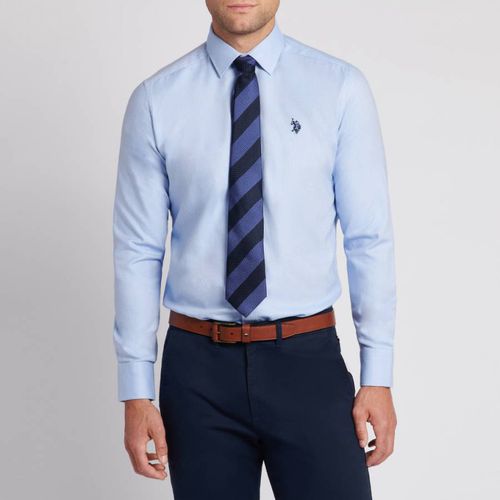 Blue Royal Cotton Twill Shirt - U.S. Polo Assn. - Modalova