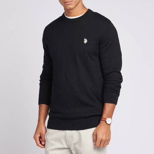 Black Crew Neck Cotton Jumper - U.S. Polo Assn. - Modalova