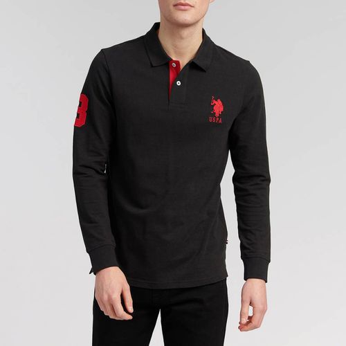Black Long Sleeve Cotton Polo Shirt - U.S. Polo Assn. - Modalova