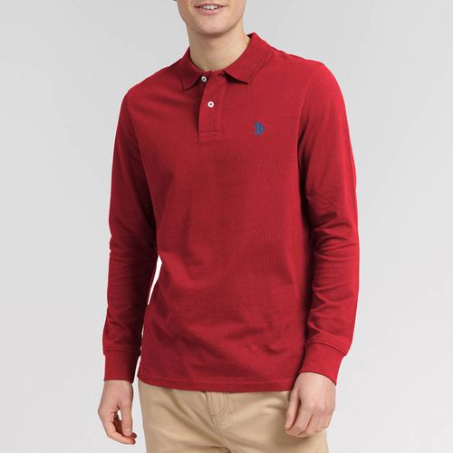 Long Sleeve Pique Cotton Polo Shirt - U.S. Polo Assn. - Modalova