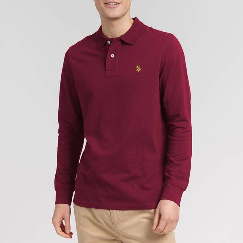 Dark Long Sleeve Pique Cotton Polo Shirt - U.S. Polo Assn. - Modalova