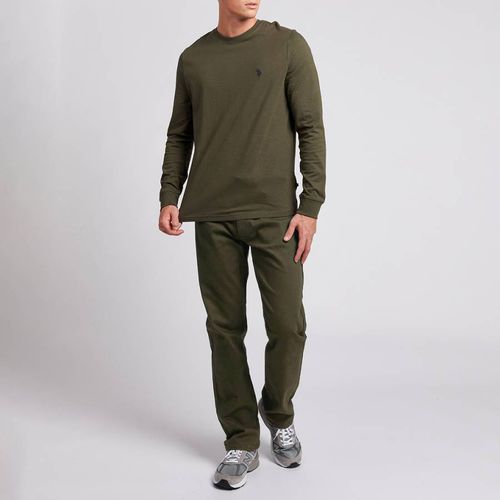 Khaki Twill Stretch Cotton Trousers - U.S. Polo Assn. - Modalova