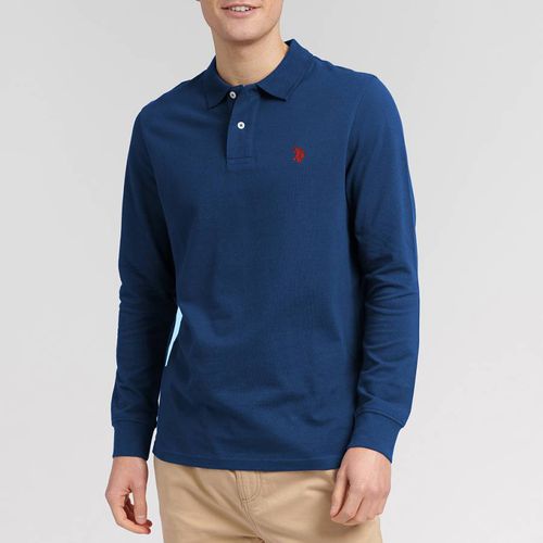 Long Sleeve Pique Cotton Polo Shirt - U.S. Polo Assn. - Modalova