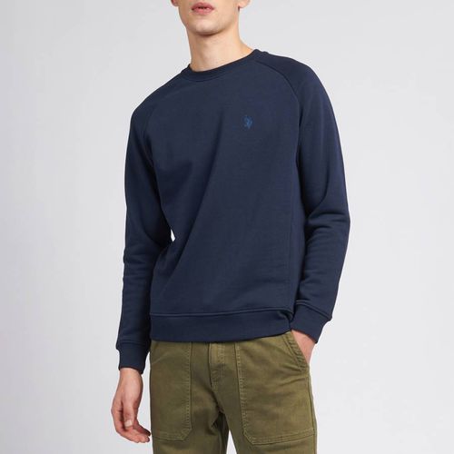 Navy Raglan Cotton Blend Sweatshirt - U.S. Polo Assn. - Modalova